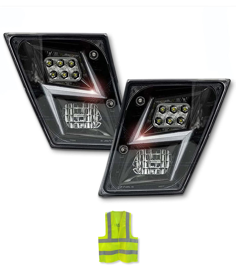 Fog LED Lights Black Set 2004-2017 Volvo VNM VNL VT