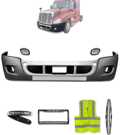 Bumper Set w/ Fog Light Holes Includes 2 Pcs Fog Light 2008-2017 Freightliner Cascadia 125 113