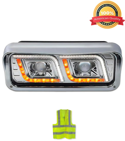 Headlight LED Chrome Passenger Western Star 6900 4900 4800