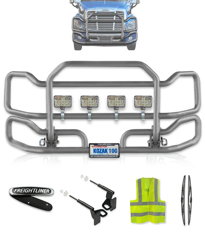 Front Grey Grille Guard Large 2008-2017 Freightliner Cascadia 125 113
