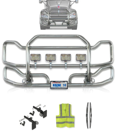 Front Grille Guard Large Chrome Kenworth T440