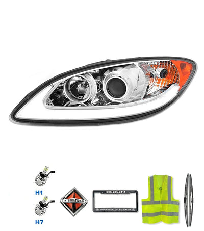 International Prostar Headlight Chrome LED Glow - Left | Tacoma Semi Truck Parts & Accessories