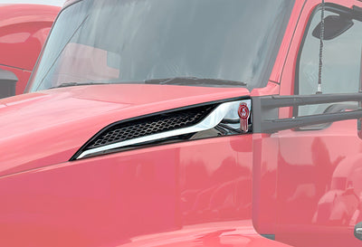 Side Hood Grille Vent Trim Chrome Driver 2022+ Kenworth T680 Next Gen