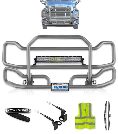 Front Grey Grille Guard Large 2008-2017 Freightliner Cascadia 125 113