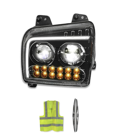 Faro delantero LED negro DRL intermitente secuencial lado conductor 2019-2022 Kenworth W990