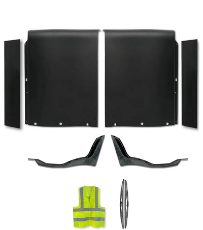 Top Wind Fairings Cab Panels w/Extenders & w/Brackets Set International LT625