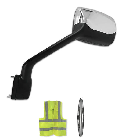 Hood Mirror Chrome Driver Peterbilt 587