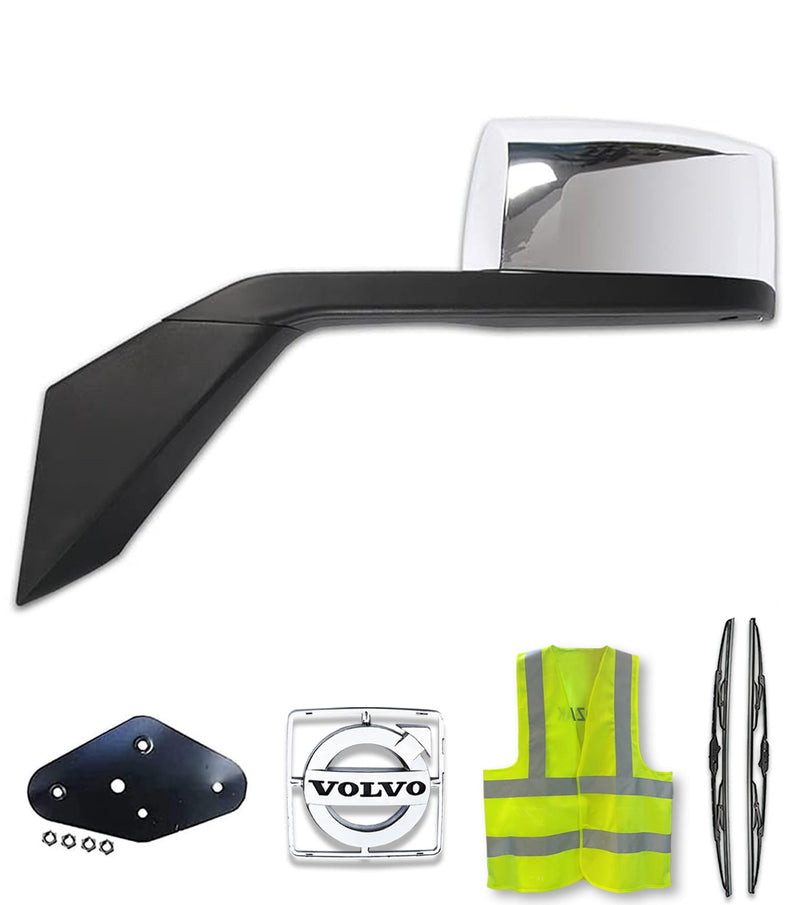 Hood Mirror Chrome Driver 2004-2017 Volvo VNL