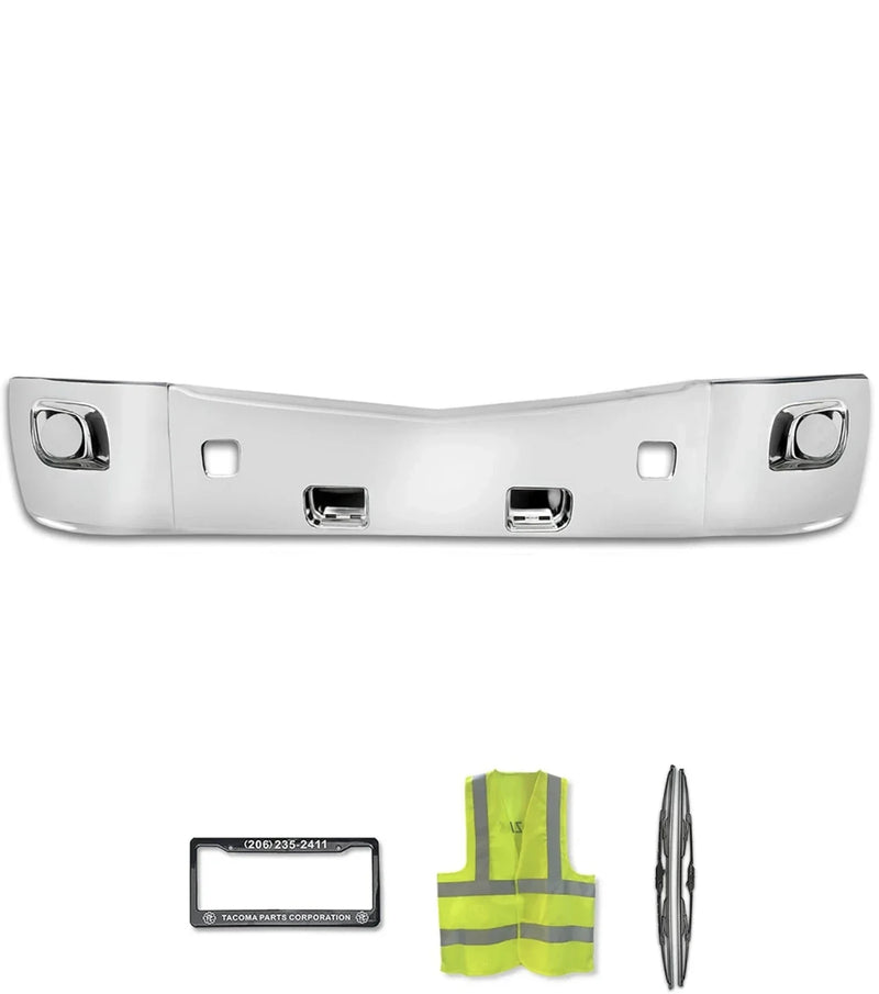 Bumper Complete Set No Fog Hole Chrome Plastic 2013-2021 Peterbilt 579