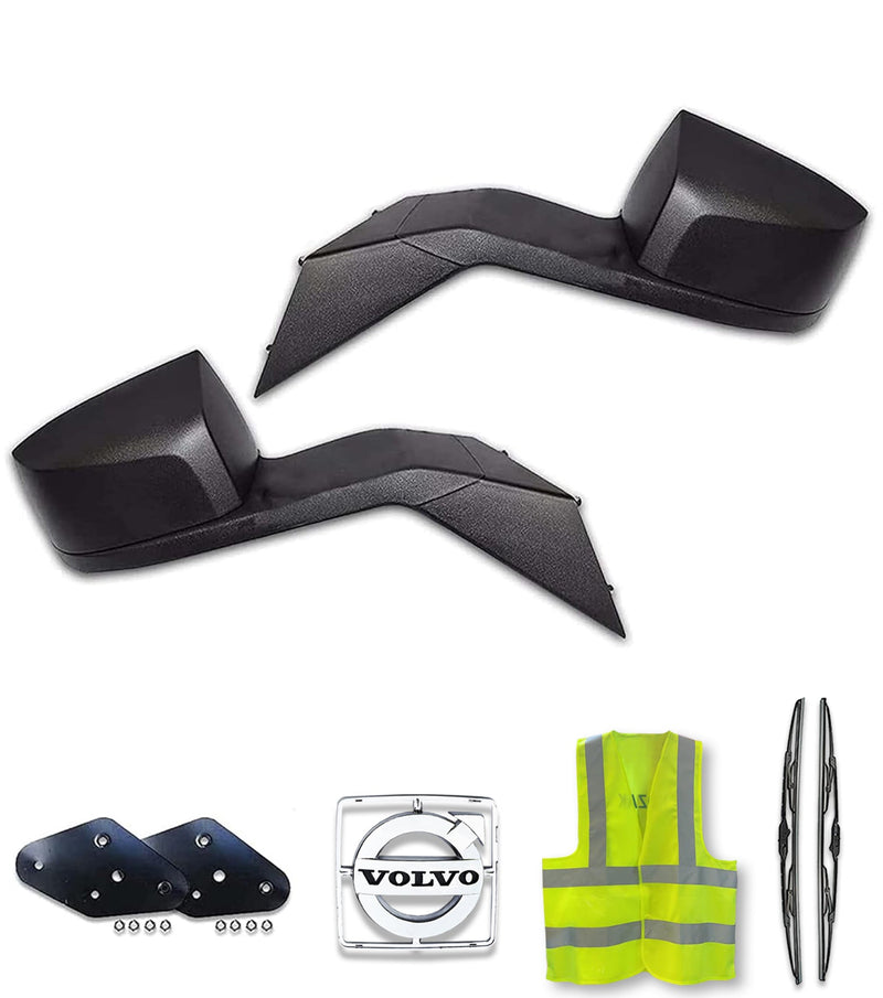 Hood Mirrors Black Set 2004-2017 Volvo VNL