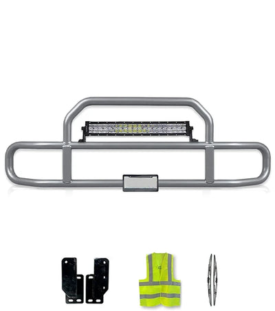 Gray Front Grille Deer Moose Bumper Guard 2004+ Mack Granite GU713 (Set-Back)