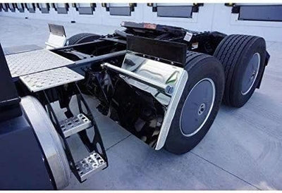 KOZAK Quarter Fender Set 24" x 24" Stainless Steel Semi Truck Compatible with Freightliner, Volvo, Kenworth, Mac, International, Peterbilt - All mounting Hardware Included