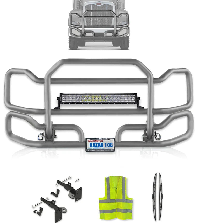 Front Grey Grille Guard Large Peterbilt 384