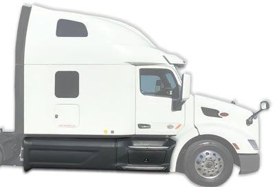 Plastic Front Step Fairing with 2 Metal Steps and Middle Fairing Skirt Panel with Tube (Right Passenger Side) for Peterbilt 579 2013-2021 -