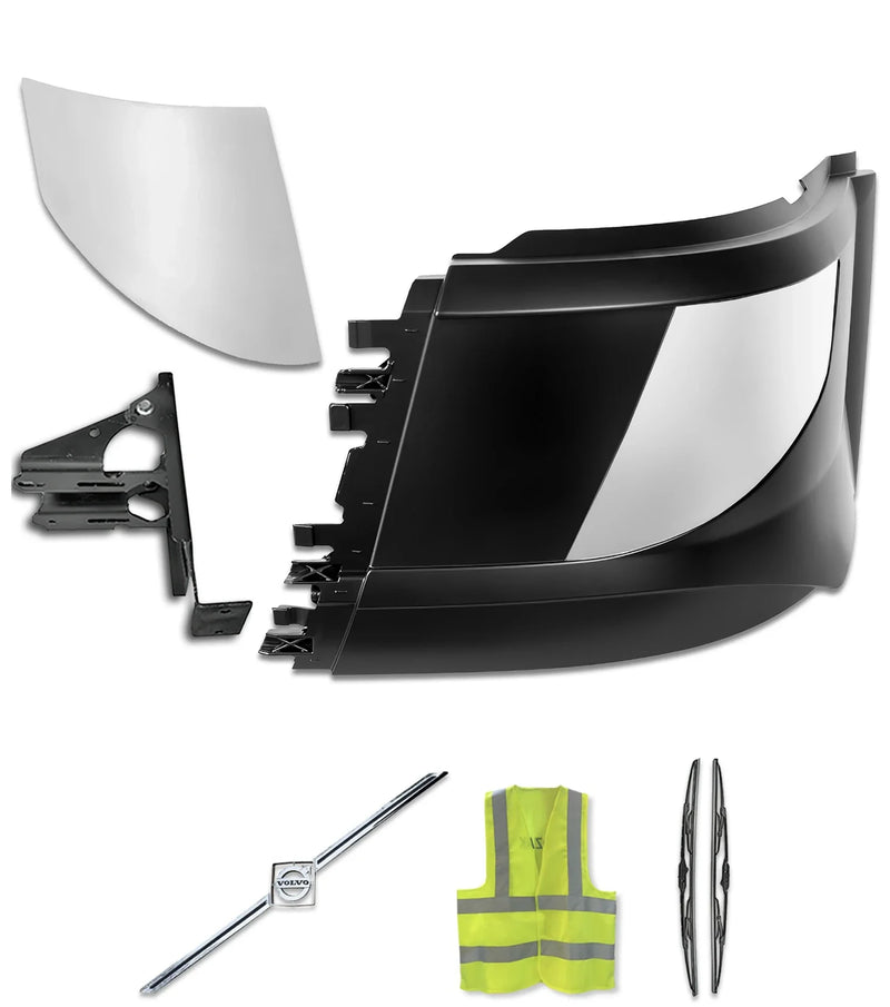 Bumper Corner No Fog Hole w/Chrome Trims & Bracket Driver 2016-2017 Volvo VNL