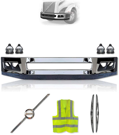 Bumper Chrome with LED Fog Lamps Set 2018+ Volvo VNL
