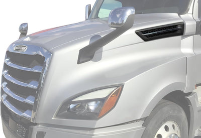 Side Hood Vents Black with Chrome Stripe Set 2018+ Freightliner Cascadia 116 126