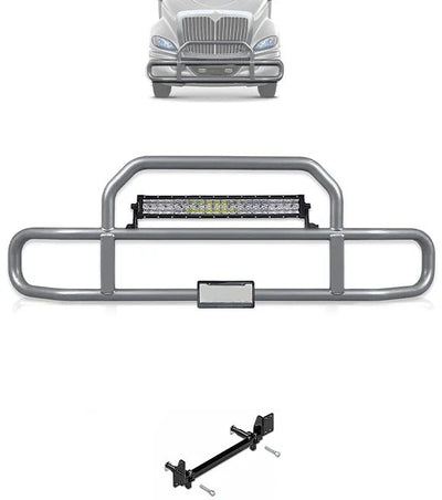 Gray Front Grille Deer Moose Bumper Guard International RH (Plastic Bumper)