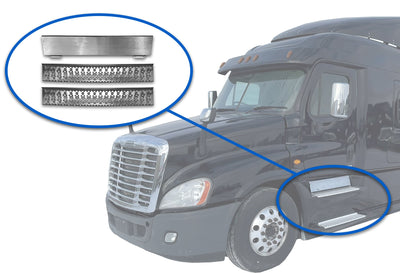 Steps 37.5" & Step Skirt of Front Side Fairing Aluminum Metal Set Driver 2008-2017 Freightliner Cascadia 125