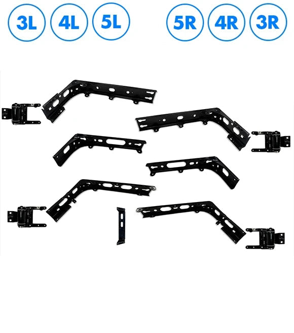Lower Wind Cab Fairing Support Brackets 3L 4L 5L 3R 4R 5R & Hinges Set 2025 2026 Volvo VNL New