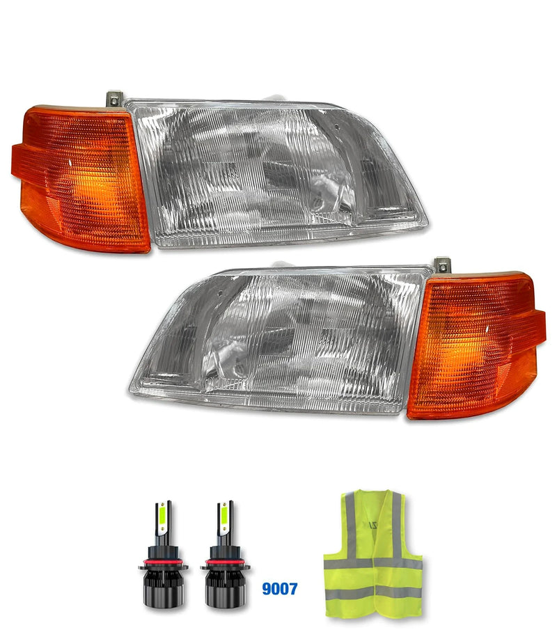 Headlight Set with Turn Signal Lights Set 1998-2003 Volvo VN VNL; 2000-2017 VNM