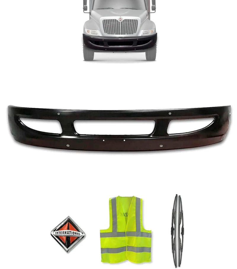 Bumper Two Holes Black Steel 2002+ International Durastar