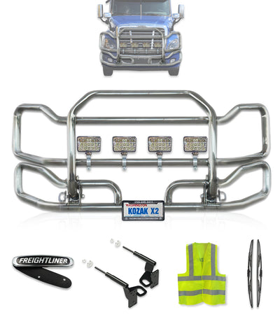 Front Grille Guard Large Chrome 2008-2017 Freightliner Cascadia 125 113