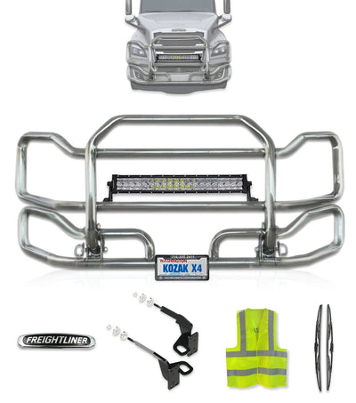 Kozak Chrome Front Grille Guard Large Freightliner Cascadia -
