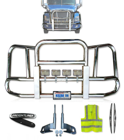 Front Grille Guard Chrome 2008-2017 Freightliner Cascadia (No Radar) 125 113