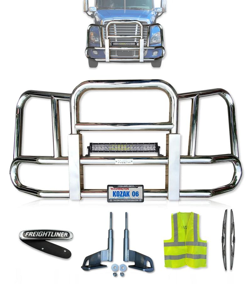 Front Grille Guard Chrome 2008-2017 Freightliner Cascadia (No Radar) 125 113