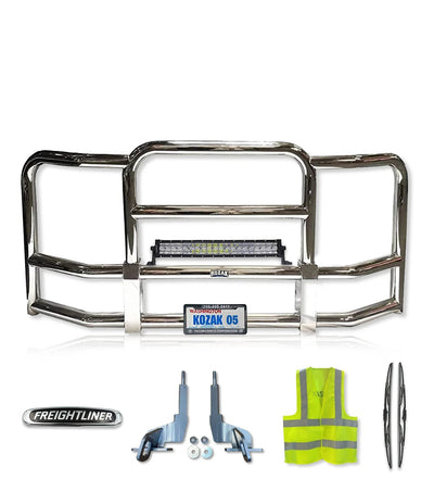 Full Front Grille Guard 90" x 36" Chrome 2018+ Freightliner Cascadia 126 116