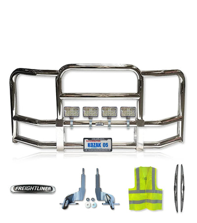 Full Front Grille Guard 90" x 36" Chrome 2018+ Freightliner Cascadia 126 116