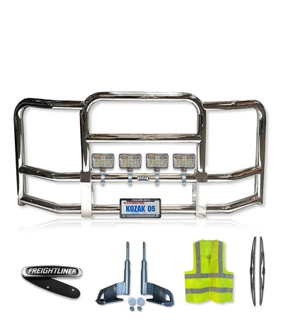 Full Front Grille Guard 90" x 36" Chrome 2008-2017 Freightliner Cascadia 125 113