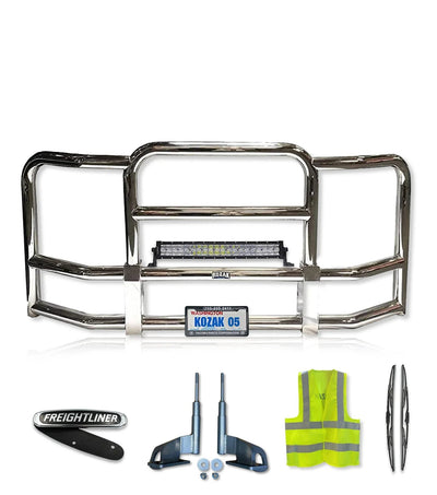 Full Front Grille Guard 90" x 36" Chrome 2008-2017 Freightliner Cascadia 125 113