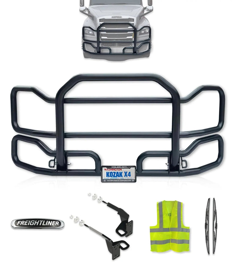 Black Front Grille Guard Large Freightliner Cascadia 2018+ -