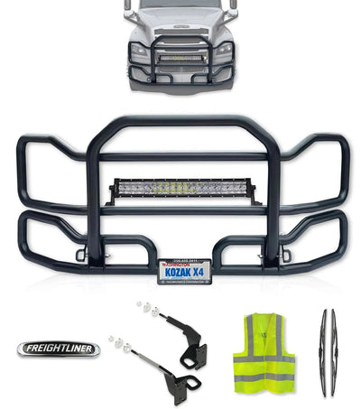 Black Front Grille Guard Large Freightliner Cascadia 2018+ -