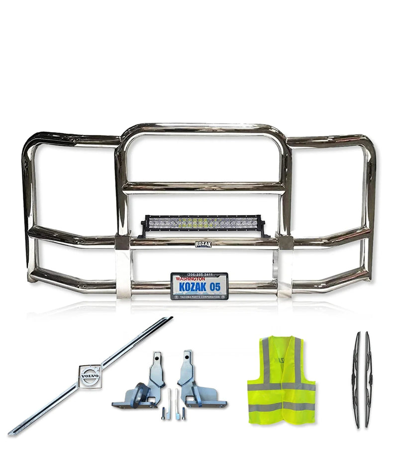 Full Front Grille Guard 90" x 36" Chrome 2004-2017 Volvo VNL