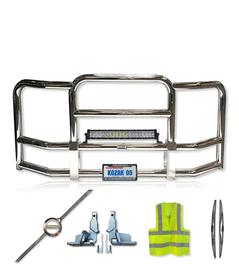 Full Front Grille Guard 90" x 36" Chrome 2018+ Volvo VNL