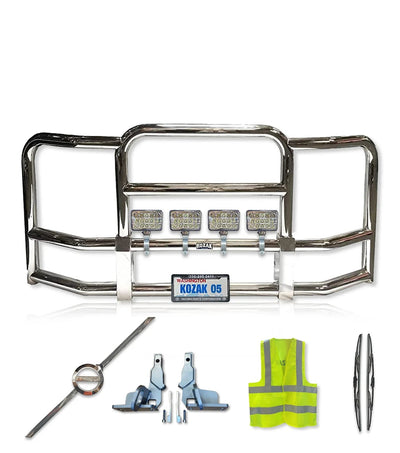 Full Front Grille Guard 90" x 36" Chrome 2018+ Volvo VNL