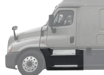 KOZAK Front Fairing Step Panel (Left Driver Side) with 2X Steps and Upper Step Trim for Freightliner Cascadia 2008-2017 Plus Logo, 2x22 Windshield Wipers, License Plate Frame and Vest