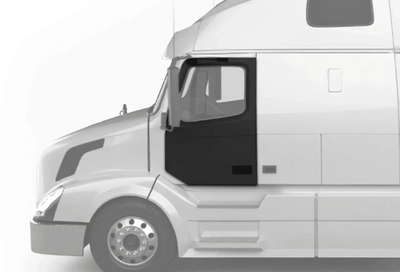 KOZAK Left DOOR ASSEMBLY FRONT (Driver Side) Compatible With Volvo VNL 2004-2017 PLUS Volvo Logo with stripe, 2x 22" Windshield Wipers, License Plate Frame and Vest