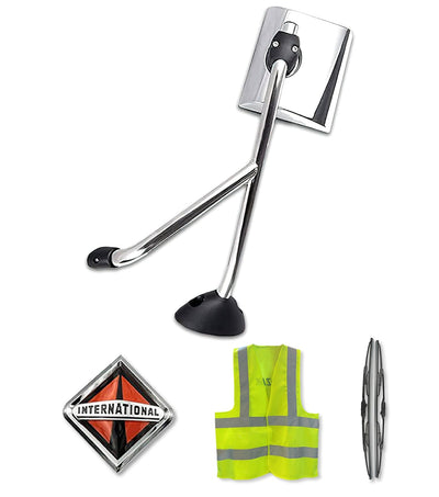 Towing Hood Mirror Chrome Left Side International Durastar -