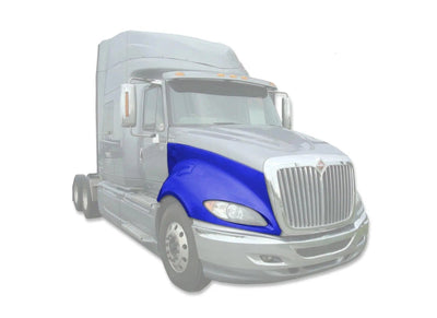 KOZAK Fiberglass Hood Fender Passenger Right Side For International Prostar 2006-2017 PLUS Logo, 2x 22" Windshield wipers, License Plate Frame and Vest