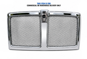 Chrome Front Grille with Stainless Steel Mesh 2021+ Compatible with Kenworth T180 T280 T380 T480