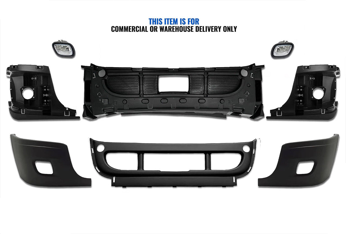 Bumper Set with Fog Light Holes 6 Pcs Includes 2 Pcs Fog Light 2008-2017 Freightliner Cascadia 125 113