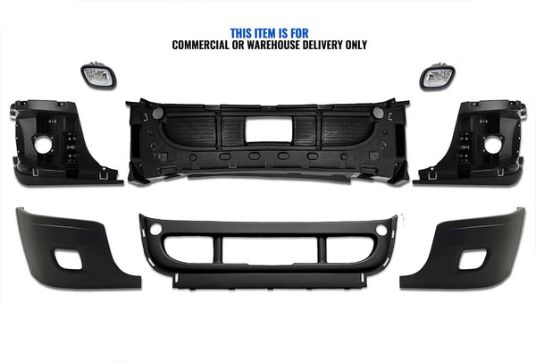 Bumper Set with Fog Light Holes 6 Pcs Includes 2 Pcs Fog Light 2008-2017 Freightliner Cascadia 125 113
