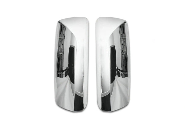 KOZAK Pair Mirror Arm Cover (Black) and Chrome Door Mirror Cover Pair Set Left and Right side Compatible with Volvo VNL VNM VNX VN 2004-2023 PLUS Logo, 2x22" Wipers and KOZAK Vest