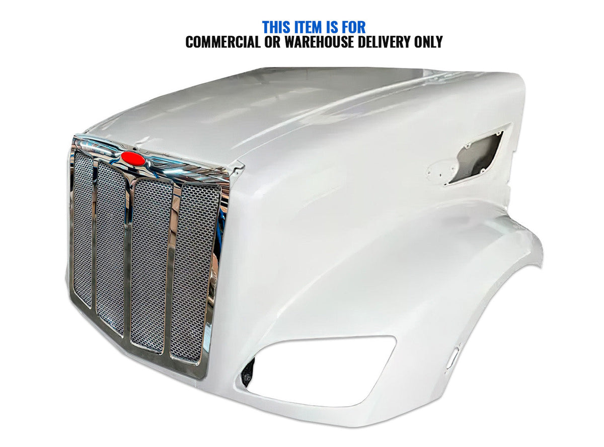 Fiberglass Long Hood Modified Style w/Front Grille 2014-2022 Peterbilt 579