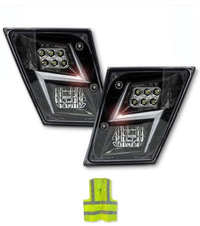 Fog LED Lights Black Set 2004-2017 Volvo VNM VNL VT