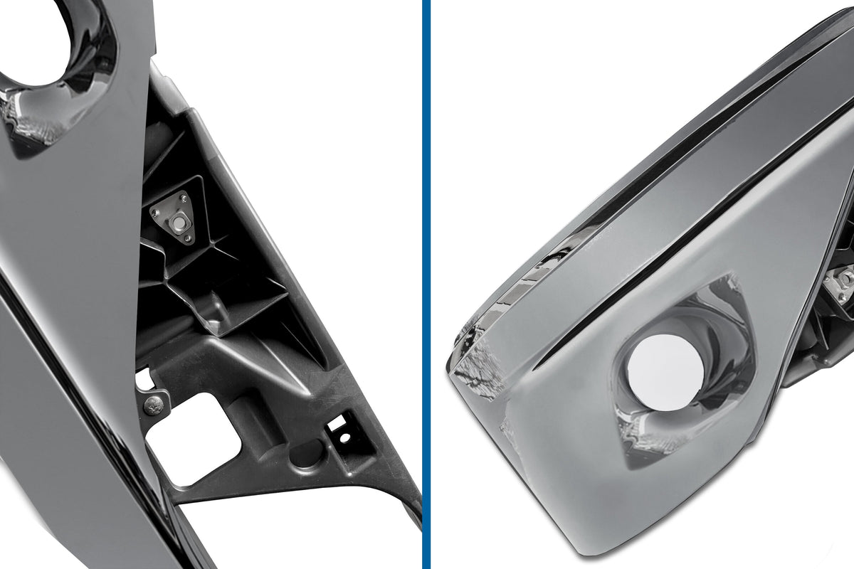 Bumper Corners Chrome With Fog Hole Passenger Set 2022+ Kenworth T680